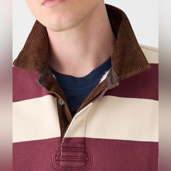 NEW J Crew Heritage 14 oz. fleece rugby pullover with corduroy collar!!! - Picture 4 of 10
